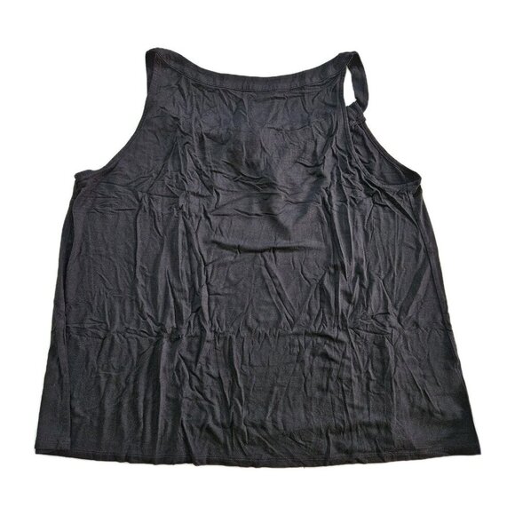 J Jill Wearever Tank Top Womens L Black Back Tie Back Goth Cottage Summer City - Picture 8 of 13